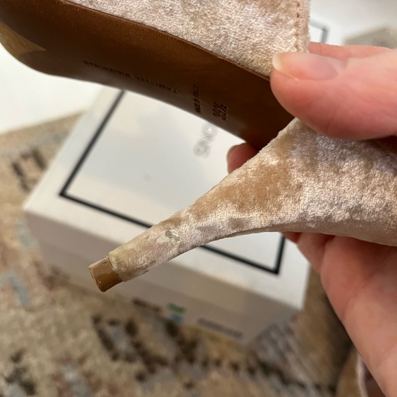 Tabitha Simmons Helene Blush Velvet Heeled Sandals EU 39.5 (Would fit US sz 9) - Picture 10 of 10